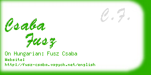 csaba fusz business card